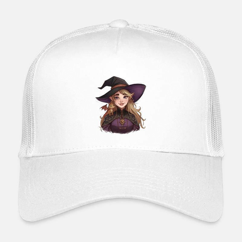 Fantasy Hexe mit Drachen auf der Schulter Kinder Trucker-Cap