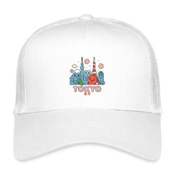 Kawaii Tokyo Skyline - Kids’ Trucker Cap - white - Front