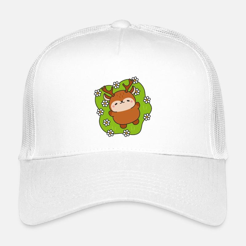 Merry deer among daisies Kids’ Trucker Cap