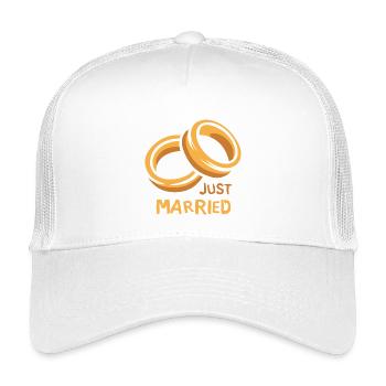 Just Married Anneaux Amour de mariage - Casquette trucker enfant - blanc - Devant