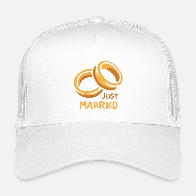 Just Married Ringe Hochzeit Liebe Kinder Trucker-Cap