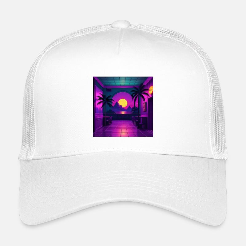 Indoor tropical neon sunset Kids’ Trucker Cap