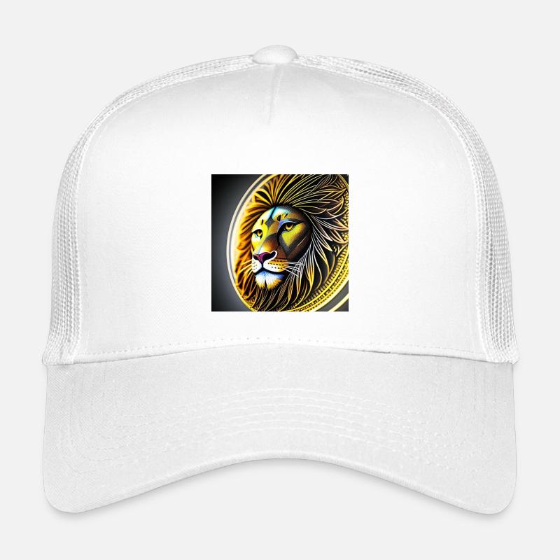 Lion géométrique doré circulaire Casquette trucker enfant