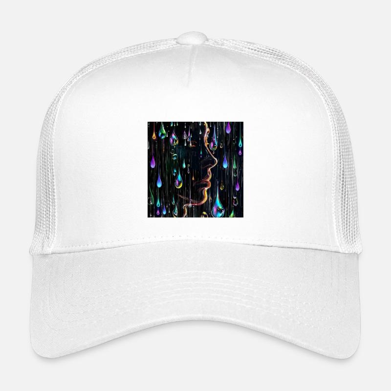 Neonregen-Porträt mit Tröpfchen Kinder Trucker-Cap