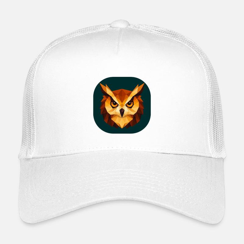 Geometrische Eulenkopf Polygonkunst - Kinder Trucker-Cap - Weiß