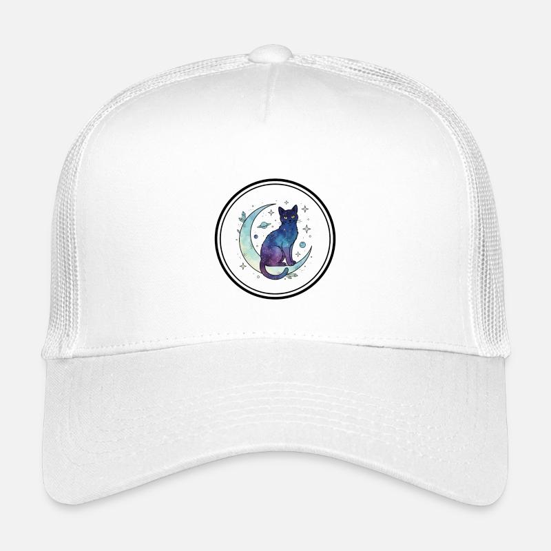 Lune Chat Galaxie Aquarelle Casquette trucker enfant