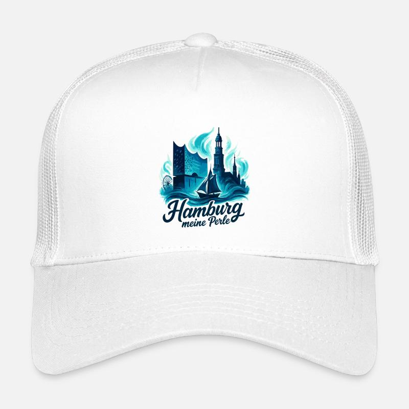 Hamburg Perle Stadt Silhouette Geschenk Kinder Trucker-Cap