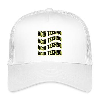 Glitch Acid Techno Wiederholt Neon - Kinder Trucker-Cap - Weiß - Vorne