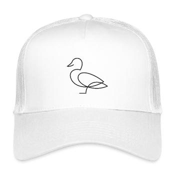 Croquis de canard – Motif animalier minimaliste - Casquette trucker enfant - blanc - Devant
