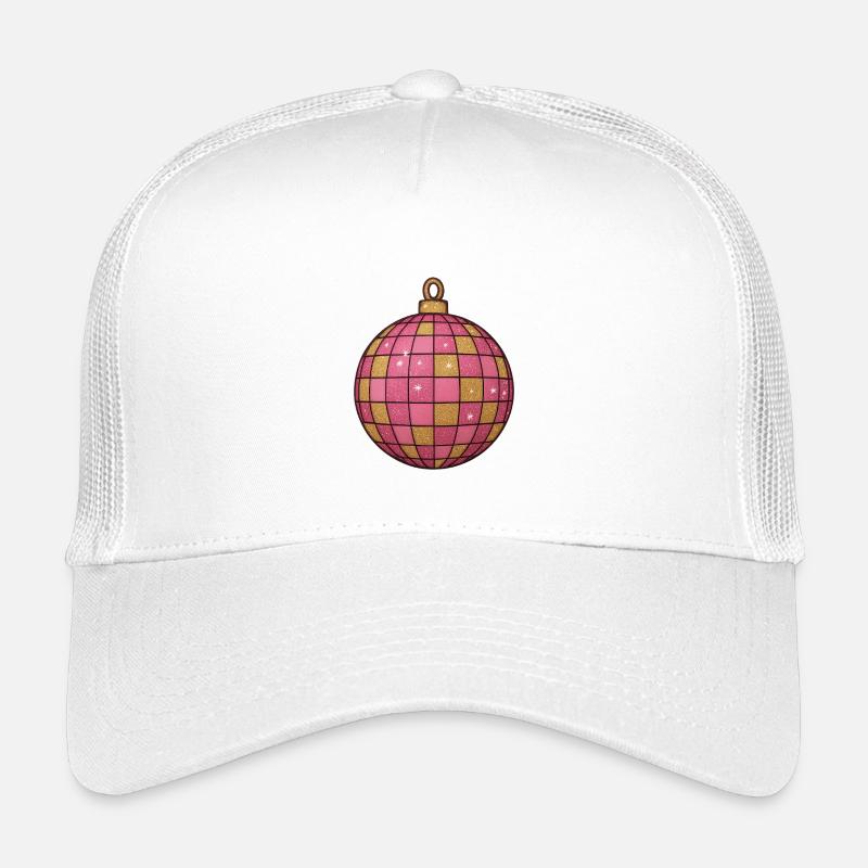 Pink Gold Glitzerkugel Ornament - Kinder Trucker-Cap - Weiß
