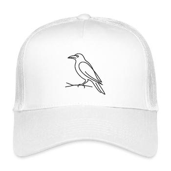 Raven Sketch – Creepy Halloween Motif - Kids’ Trucker Cap - white - Front