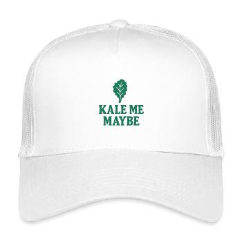 Kale Me Maybe – Funny Veggie Design - Kids’ Trucker Cap - white - Front