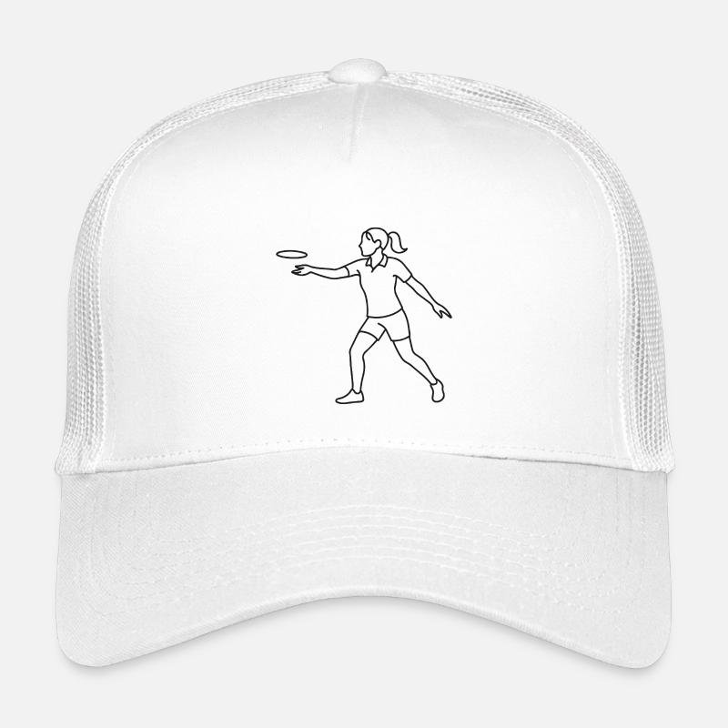 Disc Golf Player Sketch – Minimalist Motif Kids’ Trucker Cap