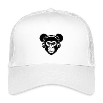 Skateboard Monkey Night Rhythm Street Shirt - Kids’ Trucker Cap - white - Front