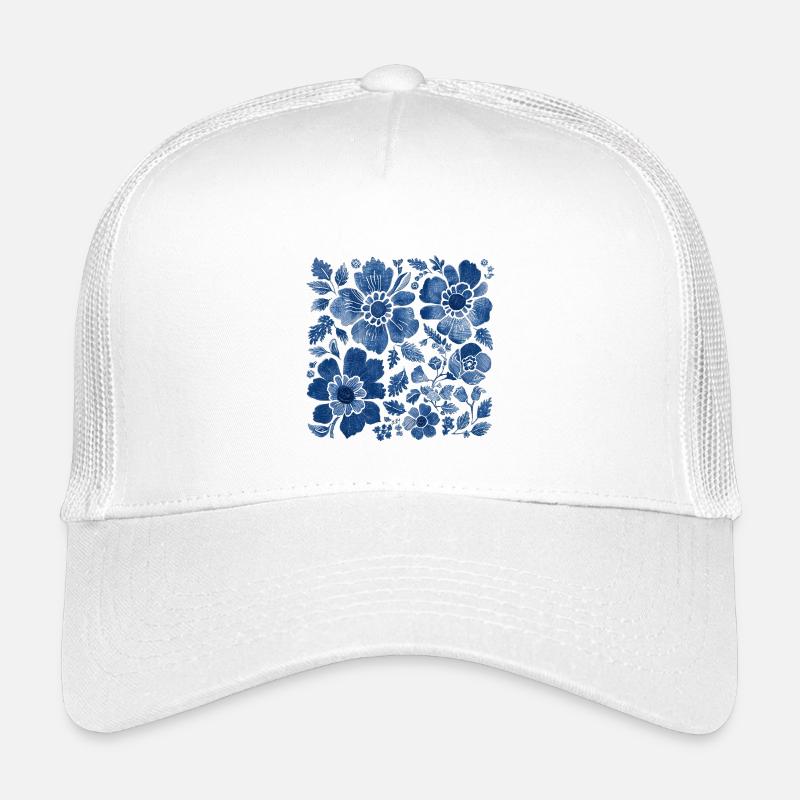 Blumenmuster mit Jeansstruktur – Stylisches Design Kinder Trucker-Cap