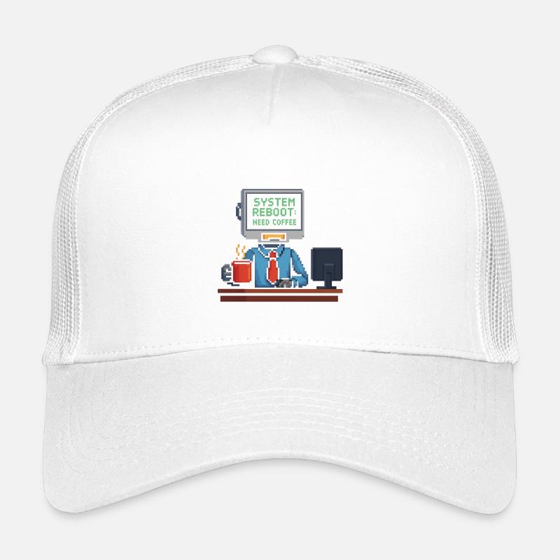Le redémarrage du système a besoin de café - Casquette trucker enfant - blanc