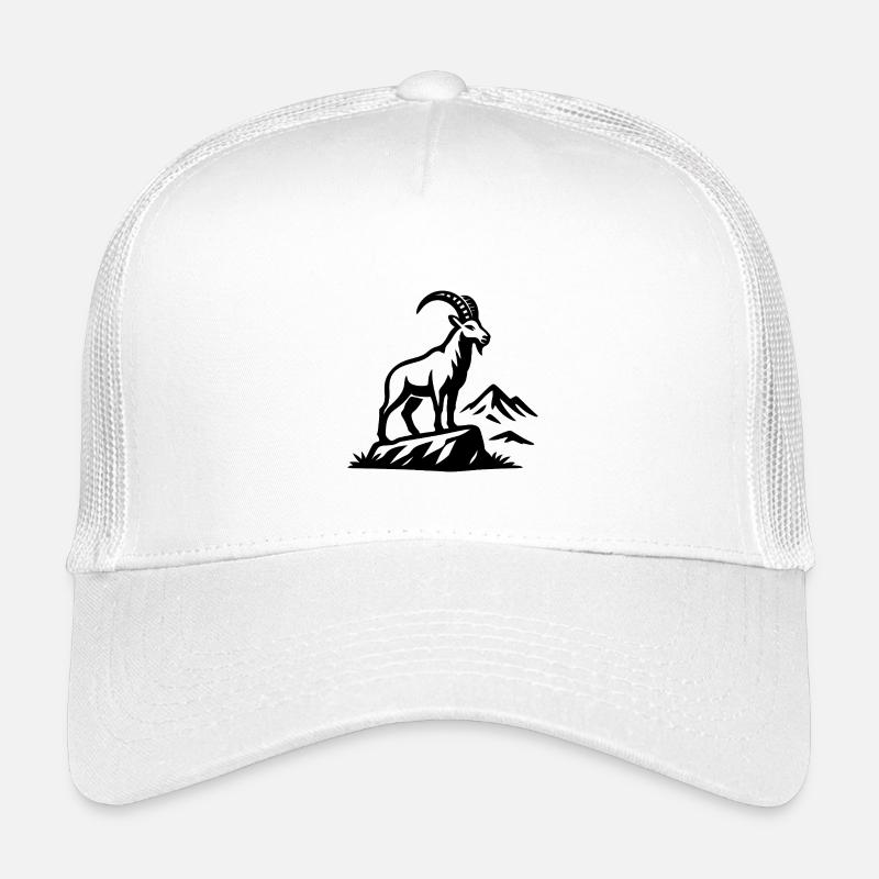 Silhouette du Capricorne alpin sur les rochers Casquette trucker enfant