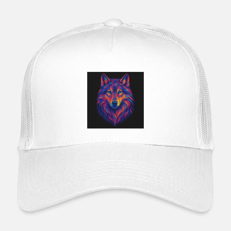 Neon Wolf Kopf Kunst Kinder Trucker-Cap
