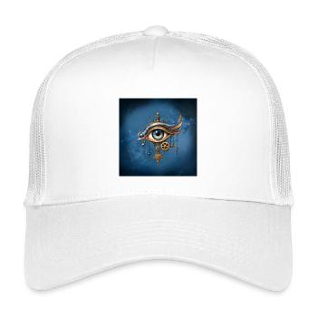 Steampunk-Auge mit Zahnrädern - Kinder Trucker-Cap - Weiß - Vorne