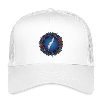 Feder im Blumenkranz | Magie für Autoren - Kinder Trucker-Cap - Weiß - Vorne