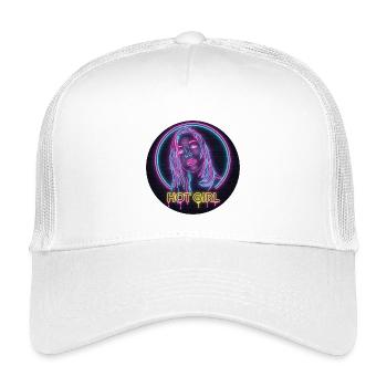 Neon Hot Girl - Kinder Trucker-Cap - Weiß - Vorne