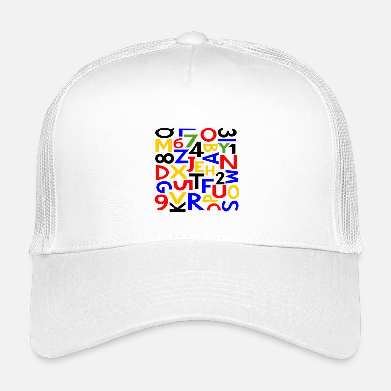 Chiffres et lettres par Cean Casquette trucker enfant