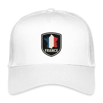 Coat of arms Map of France – Blue White Red Flag - Kids’ Trucker Cap - white - Front