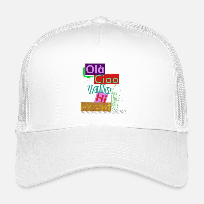 Variété de langues Conception de salutation colorée Casquette trucker enfant