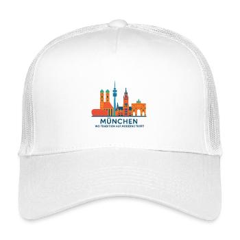 Munich Skyline: Tradition meets modernity - Kids’ Trucker Cap - white - Front