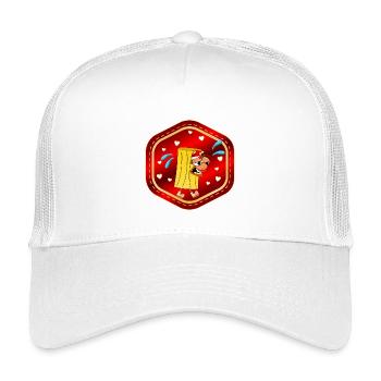 CHRISTMAS SANTA CLAUS EATING PASTA - Kids’ Trucker Cap - white - Front
