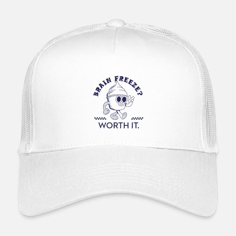 Brain Freeze Worth It – Lustiges Eiscreme Design - Kids’ Trucker Cap - white