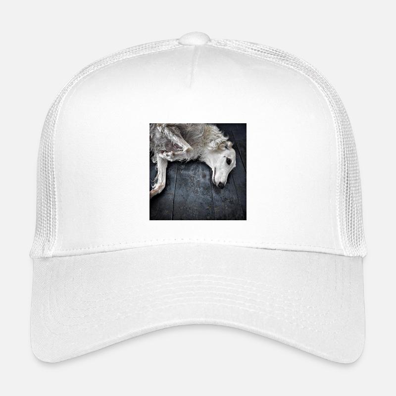 Lévrier blanc au sol Casquette trucker enfant