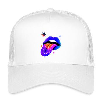 Neon Rainbow Lip Art - Kids’ Trucker Cap - white - Front