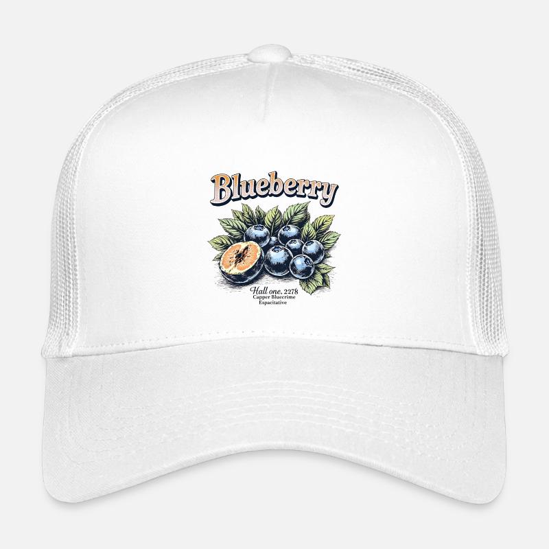 Vintage Blaubeeren - Kinder Trucker-Cap - Weiß