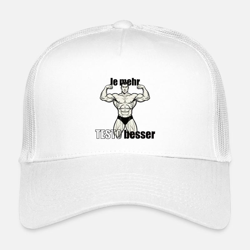 Muskelheld Kraftpose Druckdesign - Kinder Trucker-Cap - Weiß
