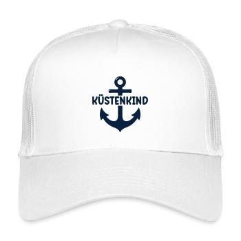Anker Küstenkind Heimat Norddeutschland - Kinder Trucker-Cap - Weiß - Vorne