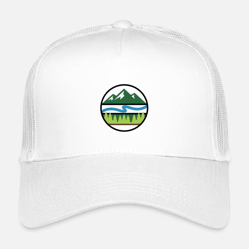 Mountain, River, Forest | Outdoor Adventure Logo Kids’ Trucker Cap