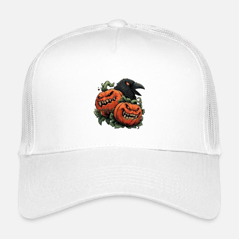 Pumpkin Duo and Crow Night Kids’ Trucker Cap