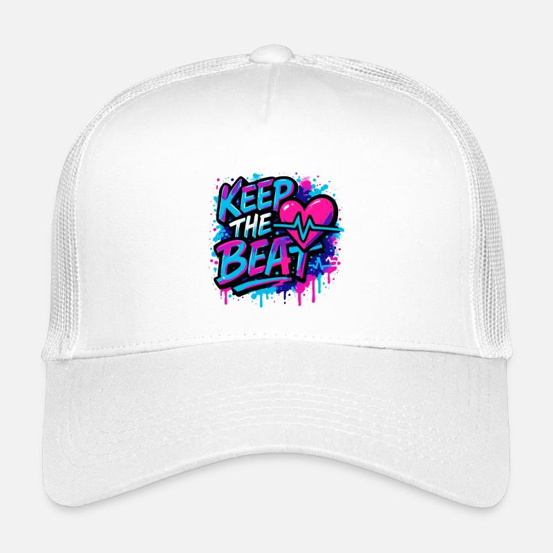 Keep the Beat – Musik Design mit Rhythmus Feeling - Kinder Trucker-Cap - Weiß