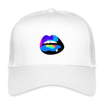 Cosmic Rainbow Lips - Kids’ Trucker Cap - white - Front