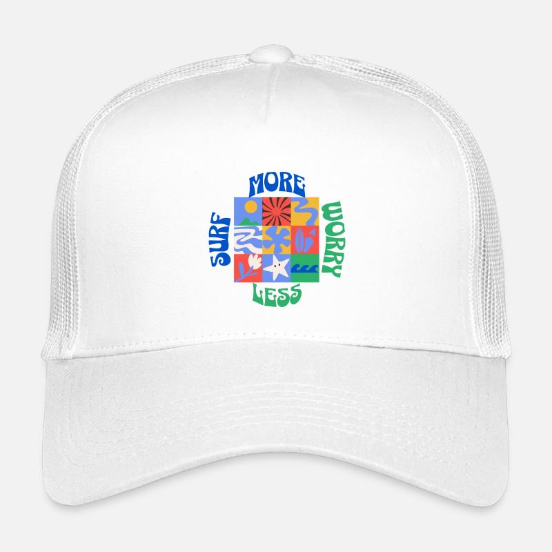 Surfez plus, souciez-vous moins - Casquette trucker enfant - blanc