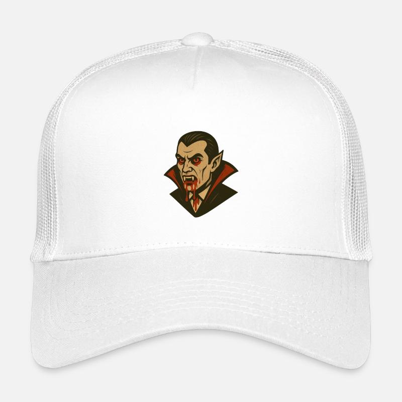 vampire Dracula Illustration Style rétro Halloween Casquette trucker enfant