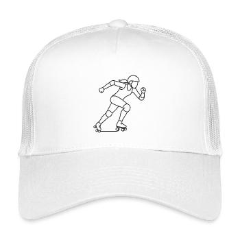 Roller-Derby Spielerin Skizze – Sportmotiv - Kinder Trucker-Cap - Weiß - Vorne