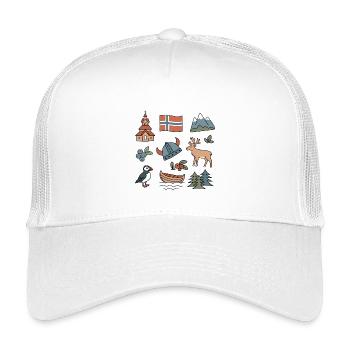 Nature norvégienne et symboles nordiques - Casquette trucker enfant - blanc - Devant