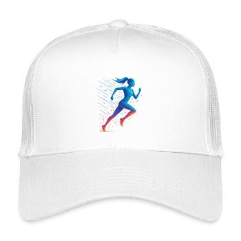 Geometrischer Läufer in Bewegung - Kinder Trucker-Cap - Weiß - Vorne
