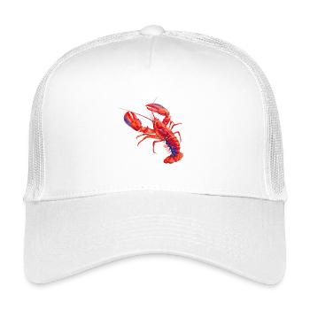 Homard rouge, illustration à l'aquarelle vive - Casquette trucker enfant - blanc - Devant