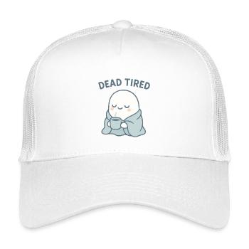 Dead Tired Ghost Cozy Mug - Kids’ Trucker Cap - white - Front