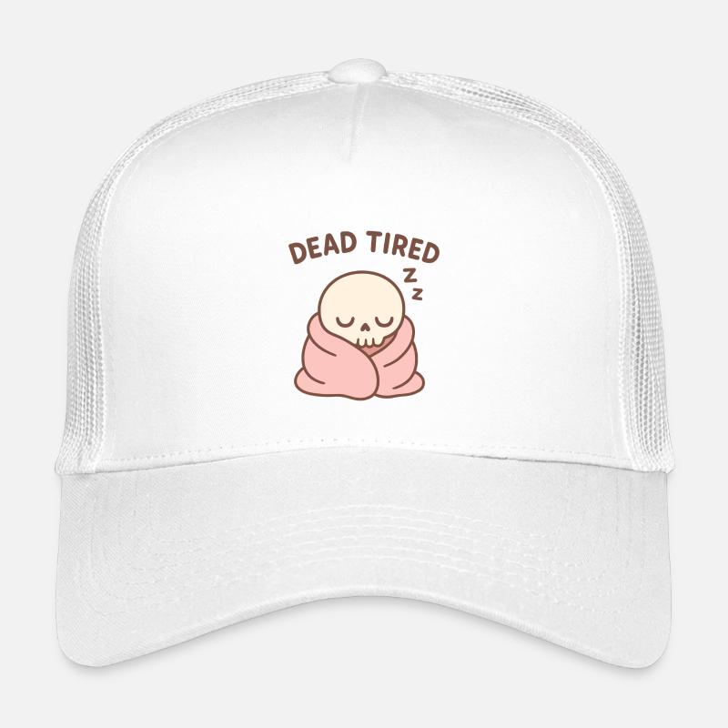 Dead Tired Sleep Skull Kids’ Trucker Cap