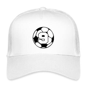 Nummer 9 Fußball - 9. Jubiläum - Kinder Trucker-Cap - Weiß - Vorne