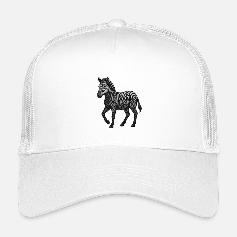Zebra Ornament Tribalswirl Muster - Kinder Trucker-Cap - Weiß